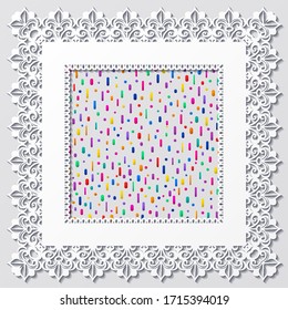 Abstract vector ornamental nature vintage napkin. Modern volumetric floral elements. Trendy craft style illustration