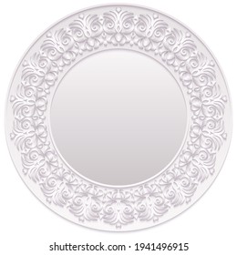 Abstract vector ornamental nature vintage frame. Modern volumetric floral elements. Trendy craft style illustration
