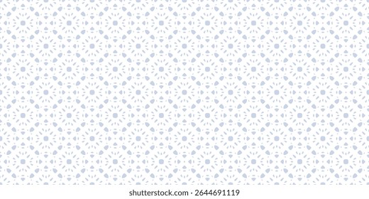 Vetor abstrato padrão ornamental sem costura. Sutil floral geométrica mosaico textura em estilo oriental. Fundo mínimo azul e branco. Design de repetição para decoração, impressão, papel de parede, têxtil, tampa