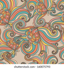 Abstract vector ornamental seamless pattern.Background with decorative hand drawn elements. Can be used for textile, wallpaper, etc.