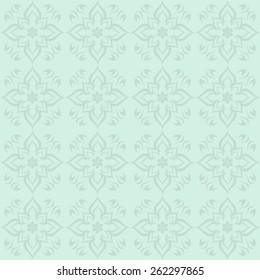 Abstract vector ornamental seamless vintage pattern mint color