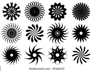 Abstract vector ornaments (black)