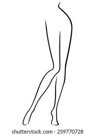 Abstract vector outline of the lower part of slim female body