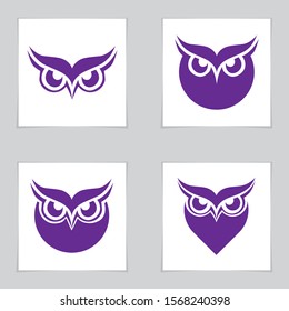 abstract vector owl icons set