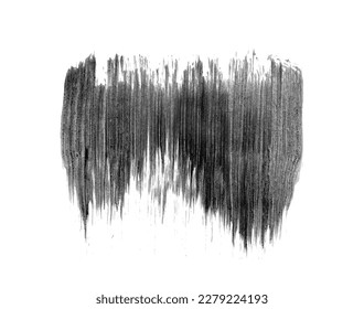 Abstract vector paint smear. Hand drawn design element. Black ink on white background.