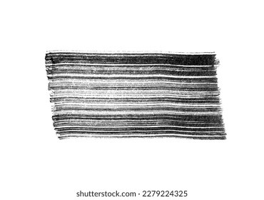 Abstract vector paint smear. Hand drawn design element. Black ink on white background.