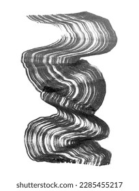 Abstract vector paint smear. Hand drawn design element. Black ink on white background.