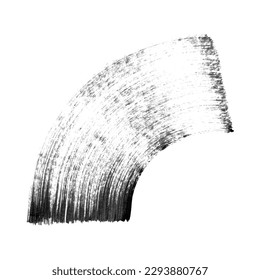 Abstract vector paint smear. Hand drawn design element. Black ink brushstroke on white background.
