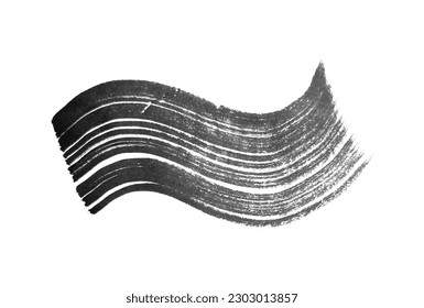 Abstract vector paint smear. Hand drawn design element. Black ink brushstroke on white background.