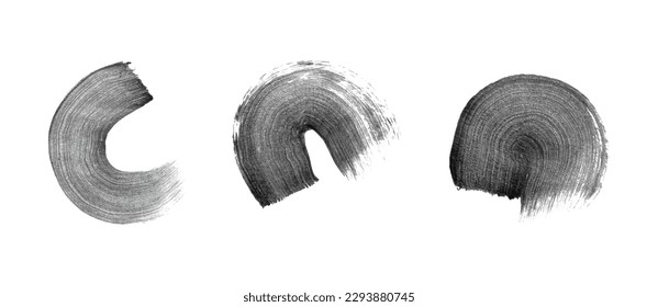 Abstract vector paint smears set. Hand drawn design element. Black ink marks on white background. Grunge texture.