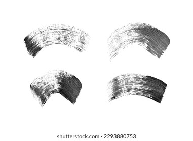 Abstract vector paint smears set. Hand drawn design element. Black ink marks on white background. Grunge texture.