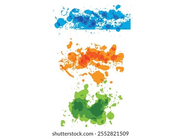 Abstract vector paint splatter color set.  illustration set on white background. illustration vector design.