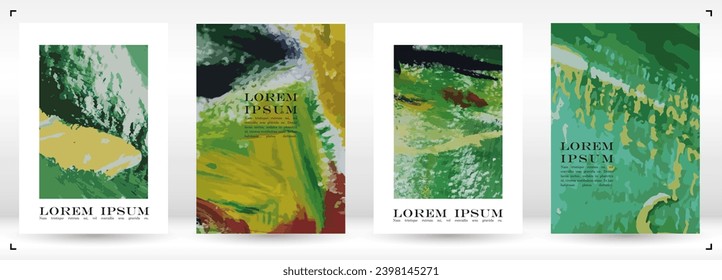Abstract Vector Paint Stain Background Set. Hand Drawn Artistic Covers Design. Good for Cover, Invitation, Banner, Placard, Brochure, Poster, Card, Flyer and other.