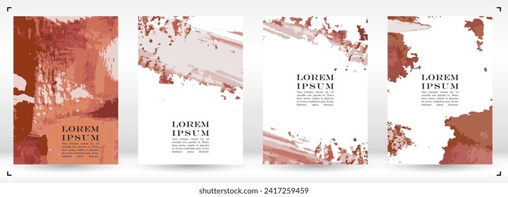 Abstract Vector Paint Stain Background Set. Hand Drawn Artistic Covers Design. Ideal for Banner, Flyer, Invitation, Business Card.
