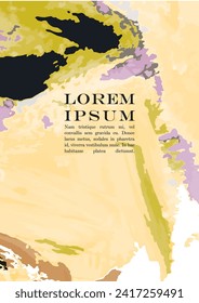 Abstract Vector Paint Stain Background Set. Hand Painted Artwork Page Collection. Ideal for Banner, Flyer, Invitation, Business Card.