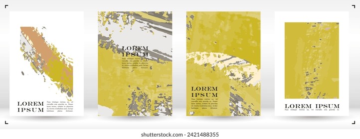 Abstract Vector Paint Stain Background Set. Paintbrush Shapes Print Design. Good for Business Branding.