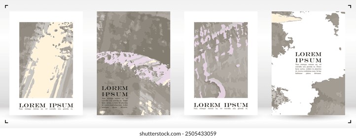 Conjunto de fondo de manchas de pintura de Vector Abstractas. Diseño de cubiertas artísticas dibujadas a mano. Ideal para el Anuncio, volante, invitación, tarjeta de visita.