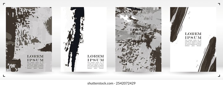 Abstract Vector Paint Stain Background Set. Paintbrush Shapes Print Design. Good for Business Branding.