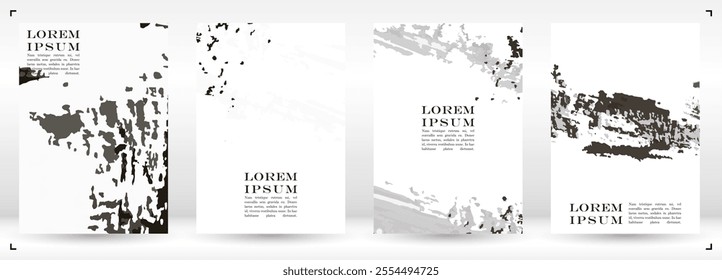 Abstract Vector Paint Stain Background Set. Oil Paint Strokes Placard Design. Good for Cover, Invitation, Banner, Placard, Brochure, Poster, Card, Flyer and other.