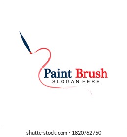 Abstract vector painting brush and colorful paint splash icon, emblem, logo design with color alternative and greyscale version. Editable EPS format design element, arts and crafts concept.