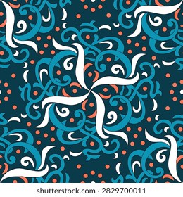 abstract vector paisley pattern green background