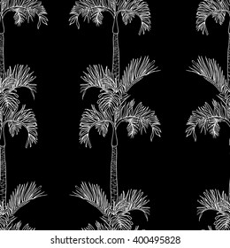 Abstract vector palm watercolor seamless background. Dye allover background. Banana palm seamless print.