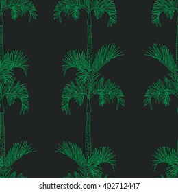 Abstract vector palm watercolor seamless background. Dye allover background. Banana palm seamless print.