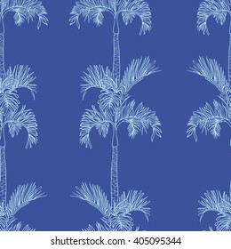 Abstract vector palm watercolor seamless background. Dye allover background. Banana palm seamless print.