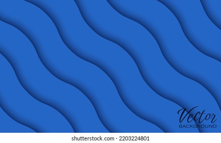 Abstract vector paper cut background. Blue wavy colorful banner template. Editable vector illustration EPS 10.