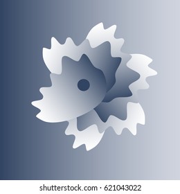 
Abstract vector paper flower metallic symbol illustration