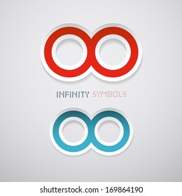 Abstract Vector Paper Red and Blue Infinity Symbols