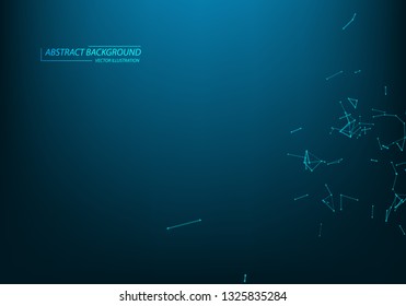 Abstract vector particles and lines. Plexus effect. Futuristic illustration. Polygonal Cyber Structure. Data Connection Concept.