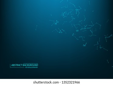 Abstract vector particles and lines. Plexus effect. Futuristic illustration. Polygonal Cyber Structure. Data Connection Concept.