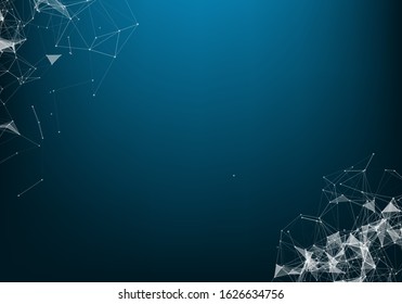 Abstract vector particles and lines. Plexus effect. Futuristic illustration. Polygonal Cyber Structure. Data Connection Concept.