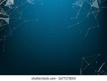 Abstract vector particles and lines. Plexus effect. Futuristic illustration. Polygonal Cyber Structure. Data Connection Concept.