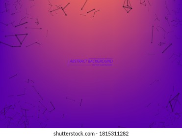 Abstract vector particles and lines. Plexus effect. Futuristic illustration. Polygonal Cyber Structure. Data Connection Concept .Neon Light background.