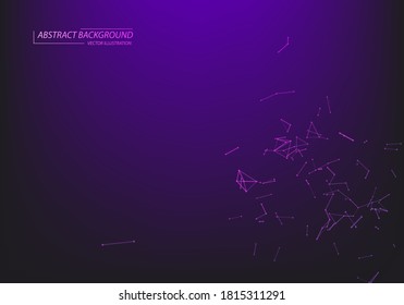 Abstract vector particles and lines. Plexus effect. Futuristic illustration. Polygonal Cyber Structure. Data Connection Concept .Neon Light background.
