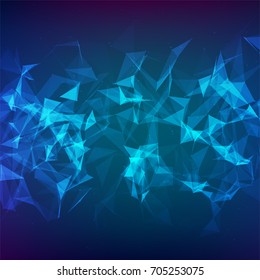 Abstract vector particles and lines. Plexus effect. Futuristic illustration. Polygonal Cyber Structure. Data Connection Concept.