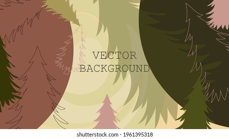 abstrakter, pastellfarbener Hintergrund mit geometrischen Formen. Baum des Weihnachtsbaums. Werbebanner. Frühling, Sommer und Herbst. Vektorgrafik