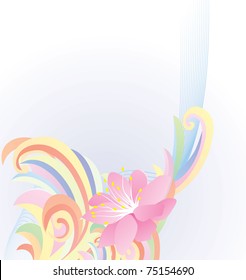 abstract vector pastel flower