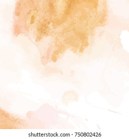 Abstract vector pastel watercolor background for greeting cards and banners. Pink gold scale.