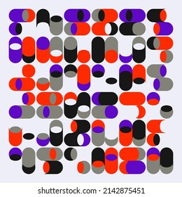 Abstract vector pattern artwork made with various geometry shapes and elements. Geometric design graphics for poster, cover, art, presentation, prints, fabric, wallpaper and etc.