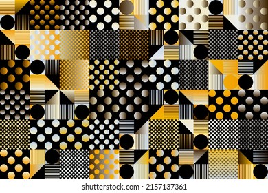 Abstract vector pattern artwork made with various geometry shapes and elements. Geometric design graphics for poster, cover, art, presentation, prints, fabric, wallpaper and etc.
