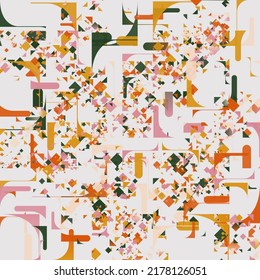 Abstract vector pattern artwork made with various geometry shapes and elements. Geometric design graphics for poster, cover, art, presentation, prints, fabric, wallpaper and etc.