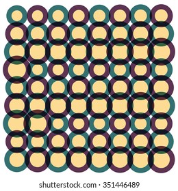 Abstract vector pattern background. Color composition of regular geometric overlapping shapes.