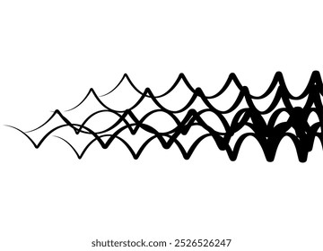 Abstract vector pattern of black curly lines on a white background. Modern vector background. A curl of hair. For covers, interior, advertising