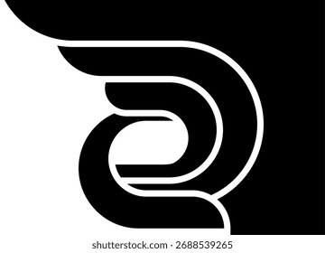 Padrão de vetor abstrato preto sobre fundo branco. Elemento de design para capa, publicidade, embalagem. Fundo do vetor. Espiral. Asa, Logotipo