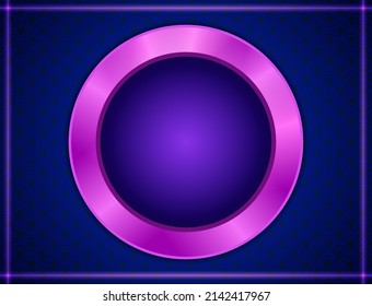 Abstract vector pattern blue background illustration with pink round banner for design 

