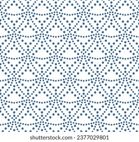 Abstract vector pattern with blue whimsical dots.