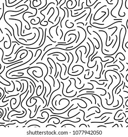 Abstract vector pattern with chaotically arranged black lines on a white background.